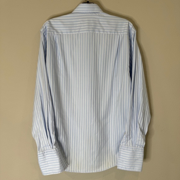 Eton Striped Fine Satin Dress Shirt with French Cuffs Men’s 15.5 39 - Picture 5 of 7